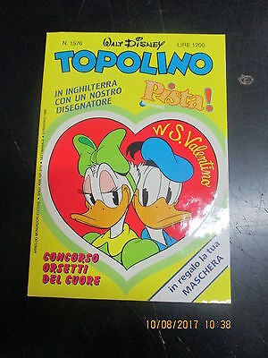 Topolino 1576 - Con Copertina Adesiva - No Maschera Interna - Mondadori 1986
