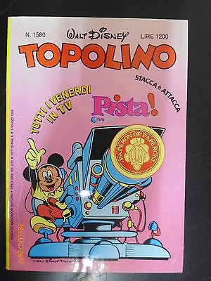 Topolino 1580 - Copertina Adesiva - Mondadori 1986