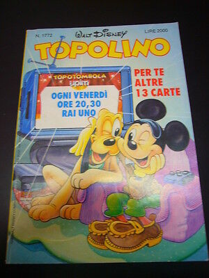 Topolino 1772 Del 12/11/1989 Con Allegato Cartella Topotombola Upim