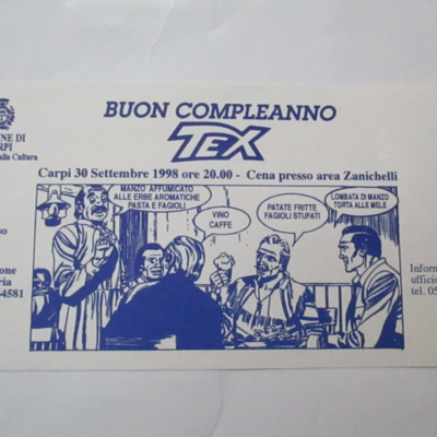 Tex - Flyer Menu' Cena Carpi 30 Settembre 1998